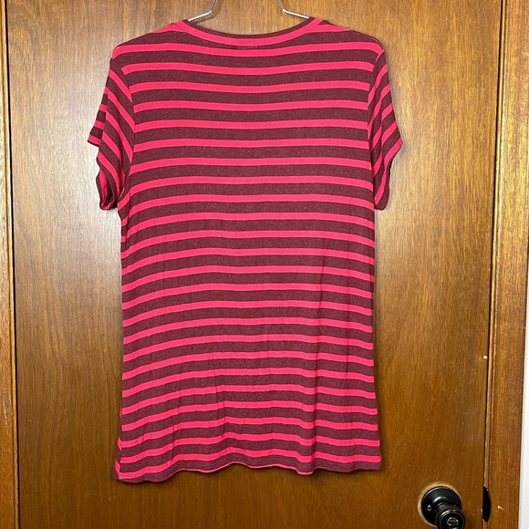 CAbi Sweet Talk Garnet and Red Striped Peplum Top Size Small - Picture 7 of 7